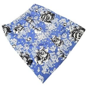 Talbots Women's Travel Casual Career Lined Blue Floral Skirt Size XL